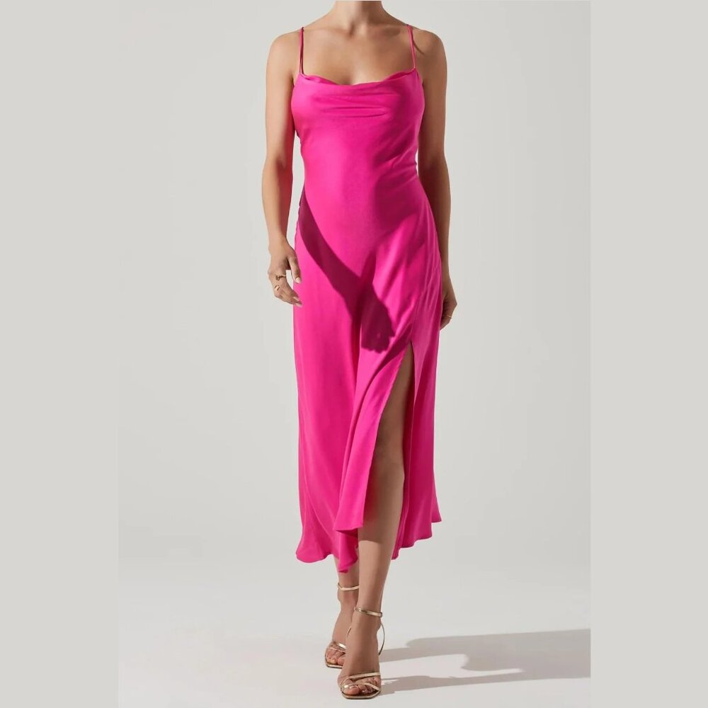 ASTR The Label Gaia Dress Bright Fushcia Pink Small